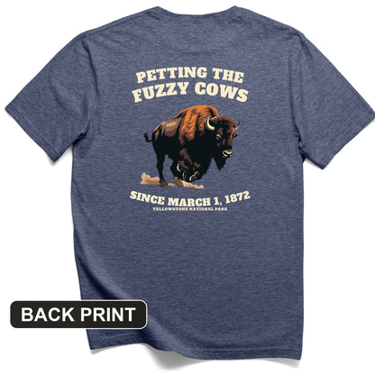 Petting The Fuzzy Cows Back Print T-Shirt
