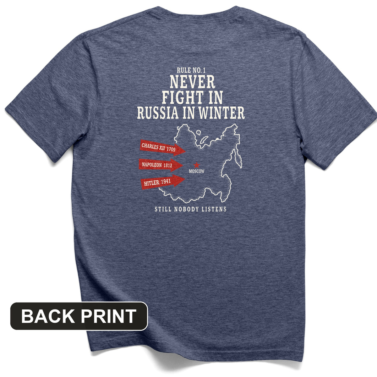 Russia In Winter Back Print T-Shirt
