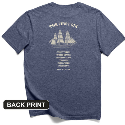 Six Frigates Back Print T-Shirt