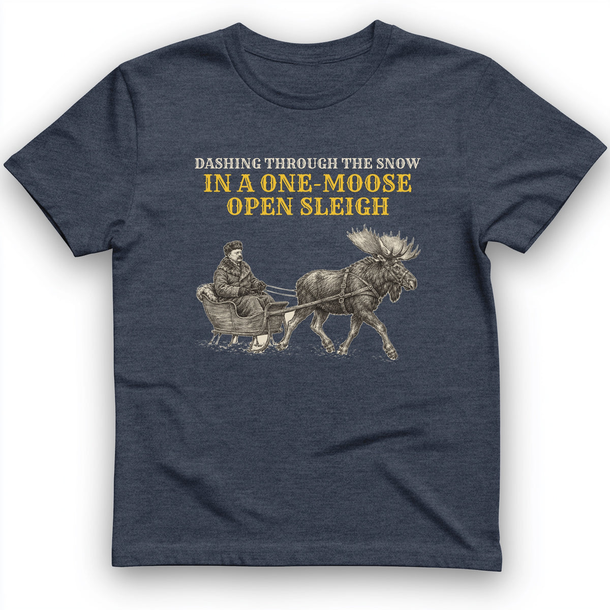Teddy Roosevelt One Moose Open Sleigh T-Shirt