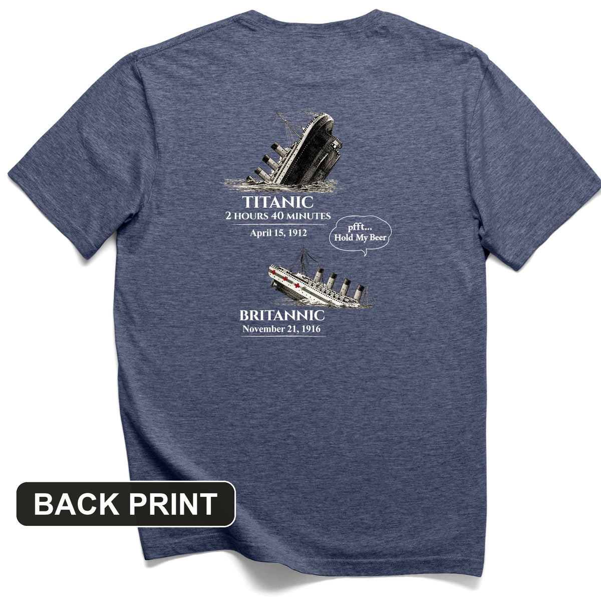 Titanic and Britannic Back Print T-Shirt