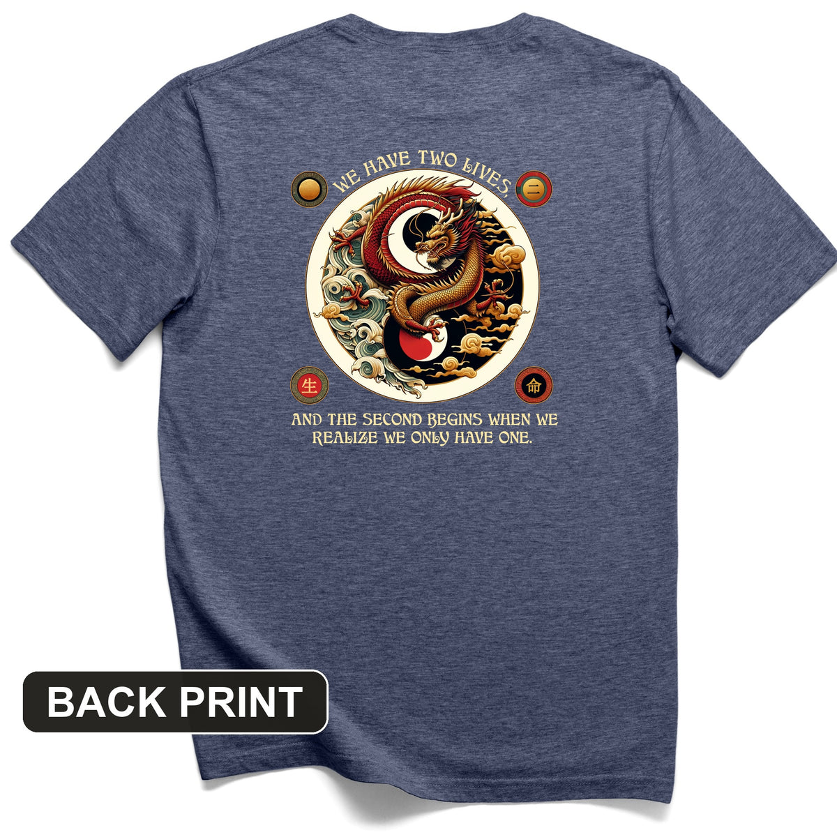 Two Lives Back Print T-Shirt