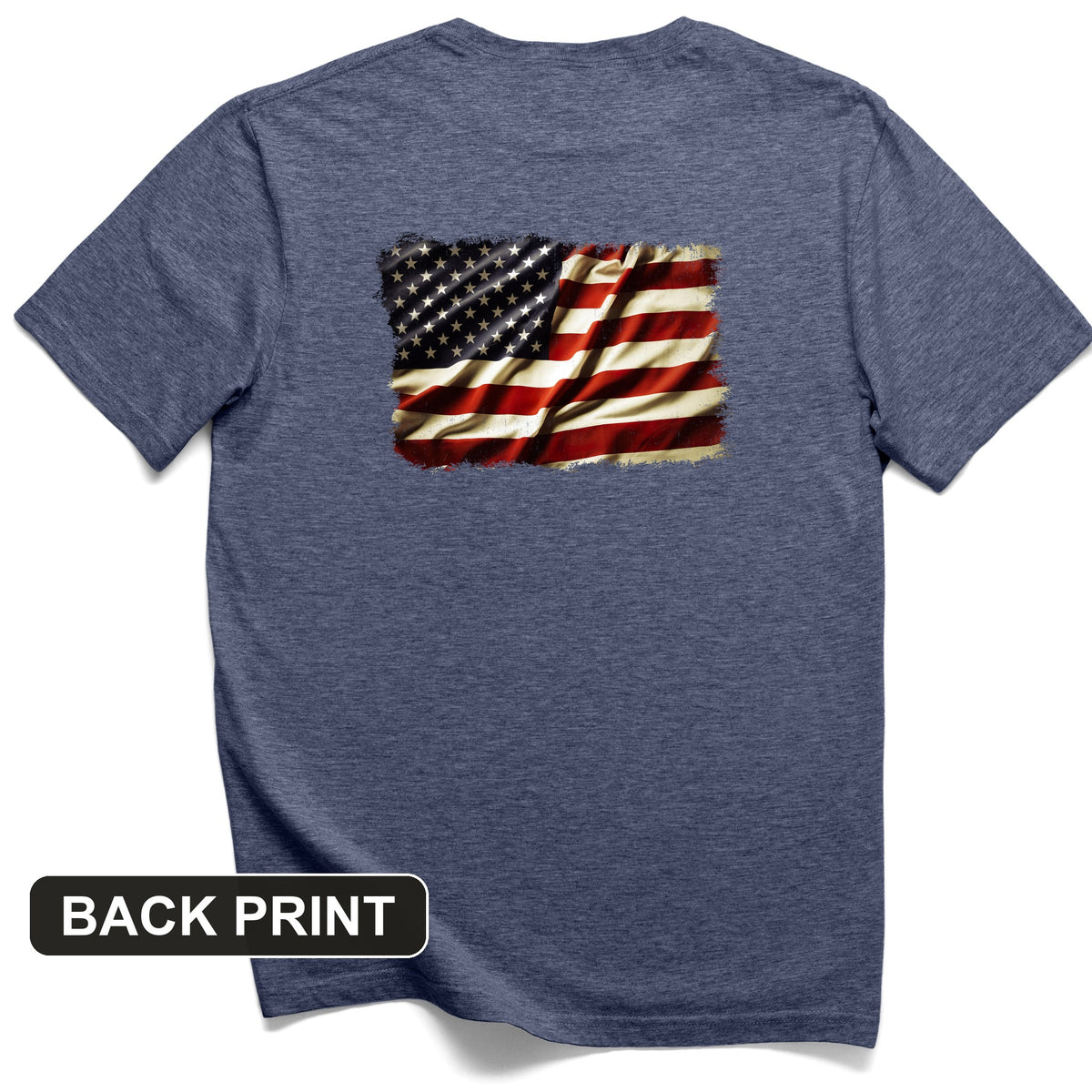 USA Flag Back Print T-Shirt