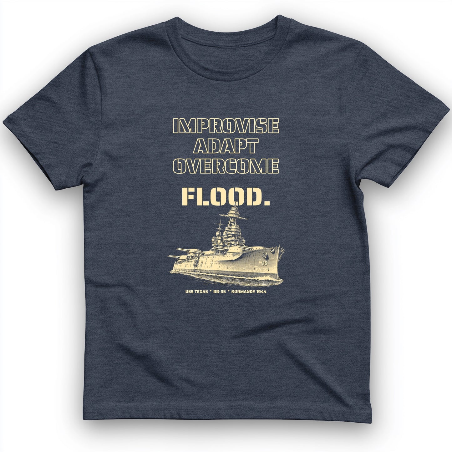 USS Texas - Improvise Adapt Overcome Flood T-Shirt