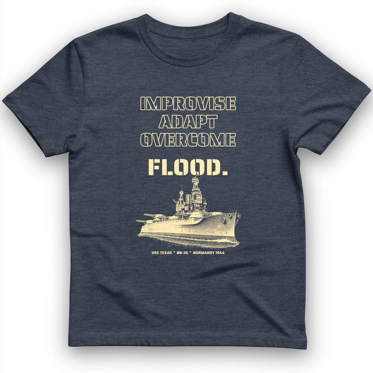USS Texas - Improvise Adapt Overcome Flood T-Shirt