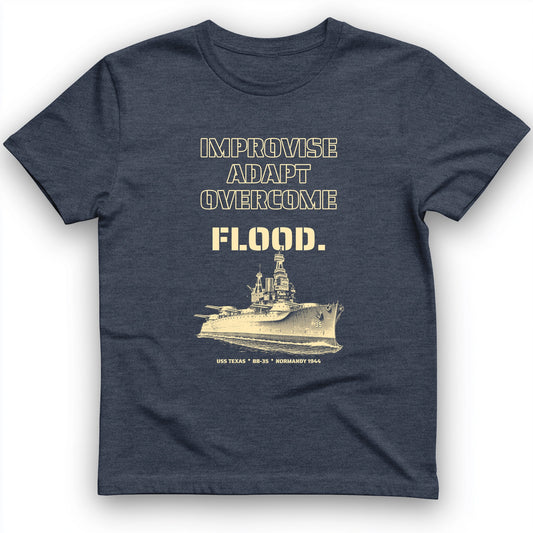 USS Texas - Improvise Adapt Overcome Flood T-Shirt