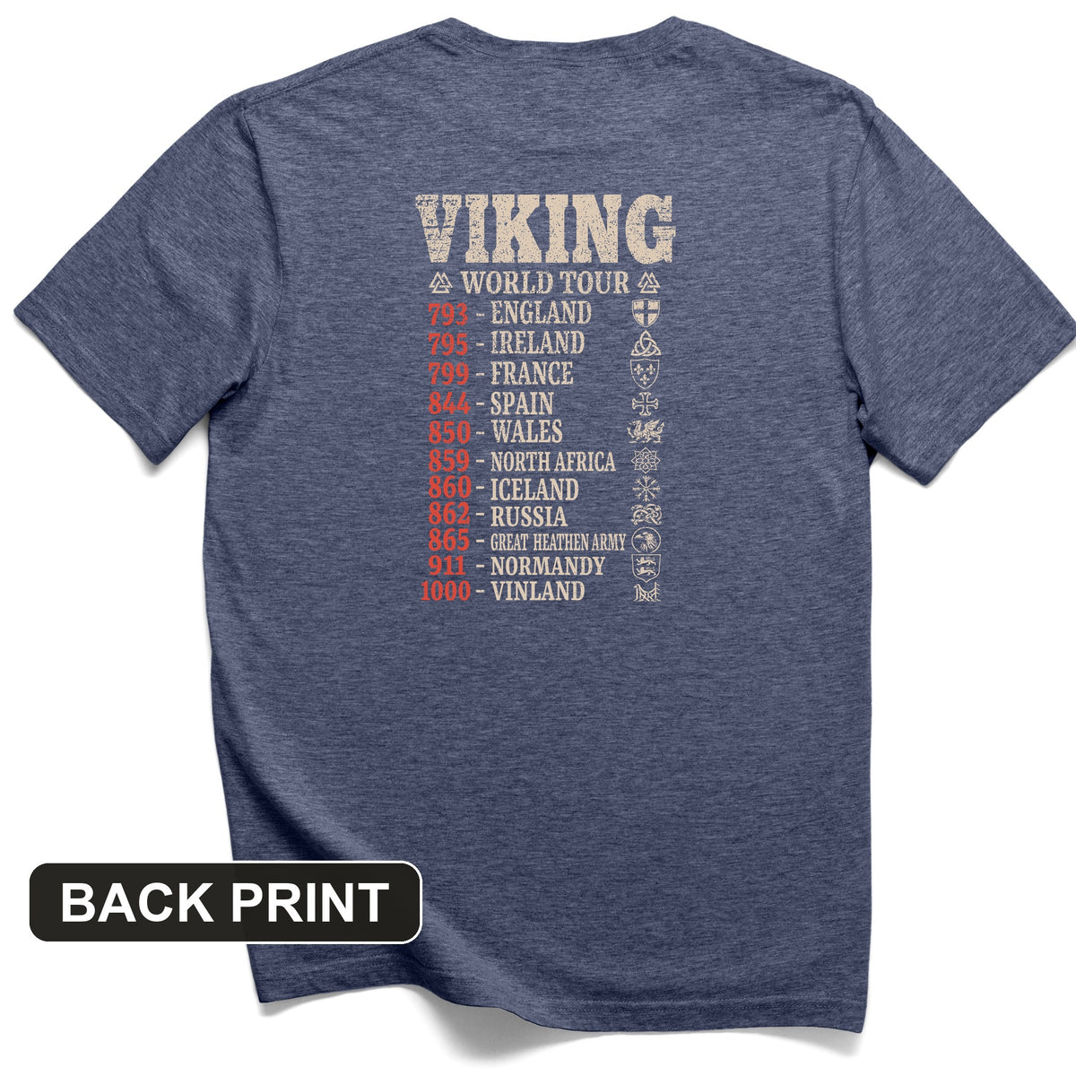 Viking World Tour Back Print T-Shirt