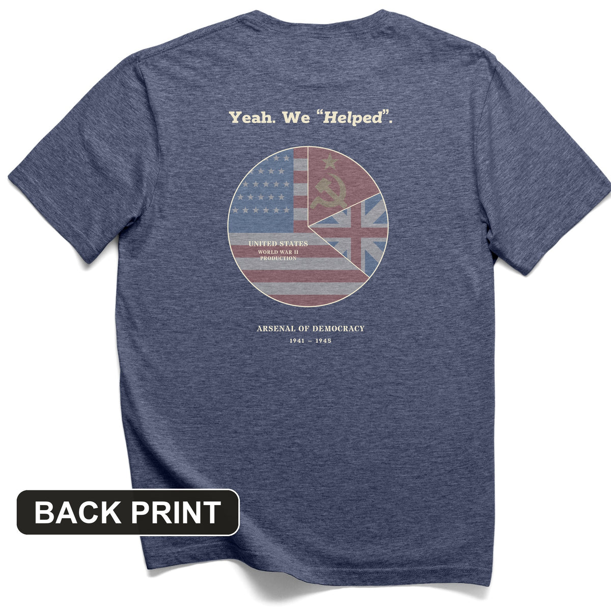 Yeah We Helped Arsenal of Democracy Back Print T-Shirt