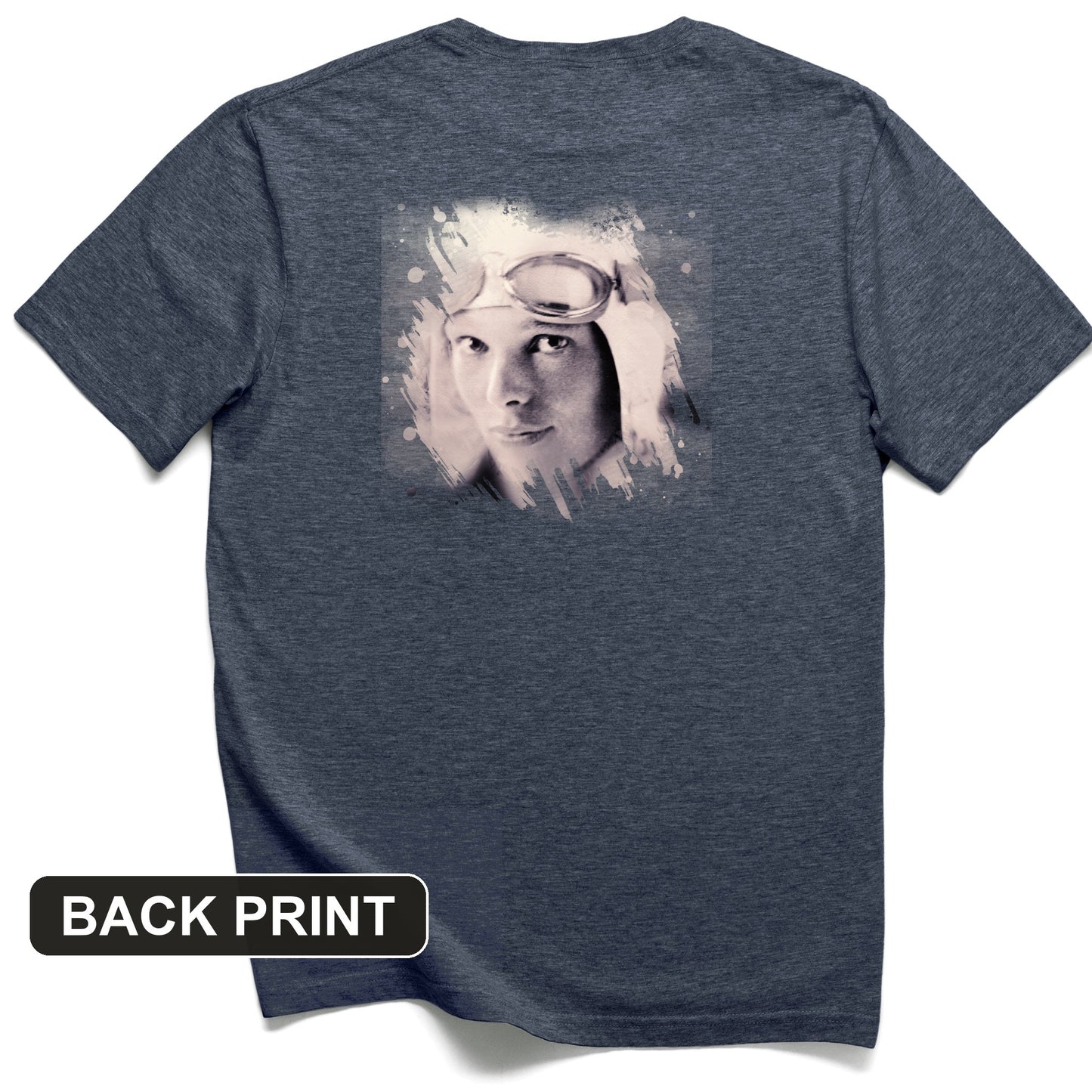 Amelia Earhart in Color Back Print T-Shirt