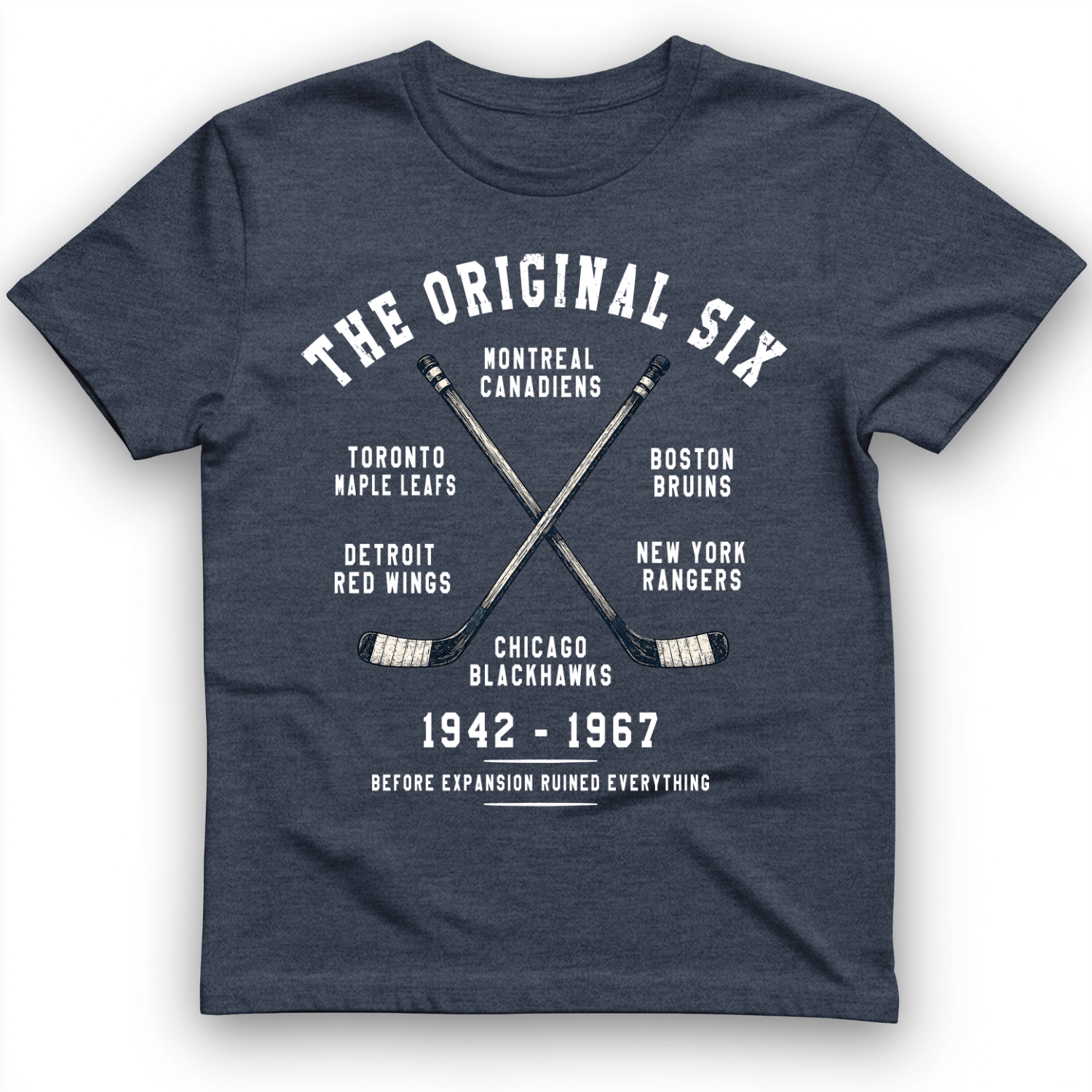 NHL Era of Six T-Shirt Heather Navy / S