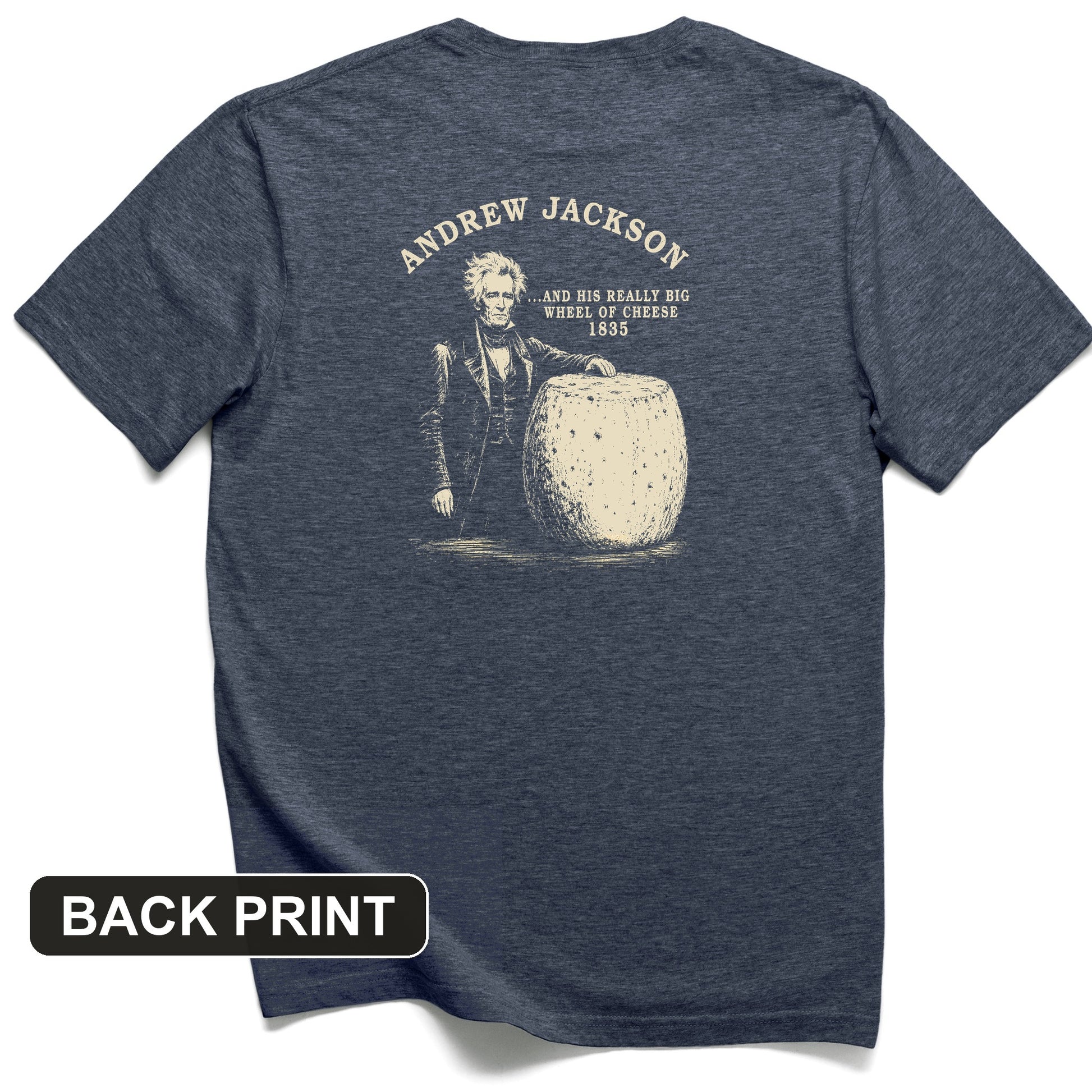 Cheese Wheel Back Print T-Shirt