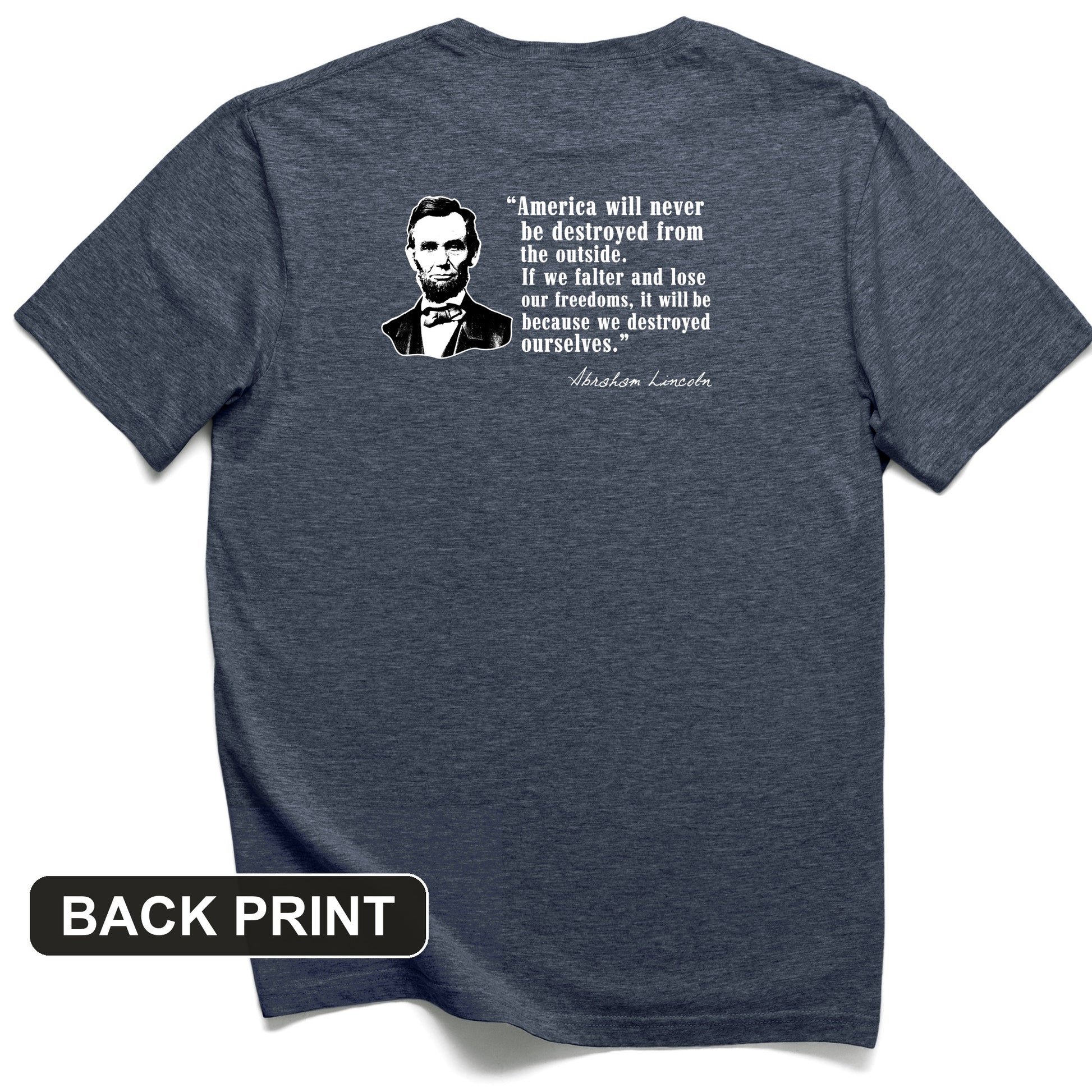 Destroyed Ourselves Lincoln Back Print T-Shirt