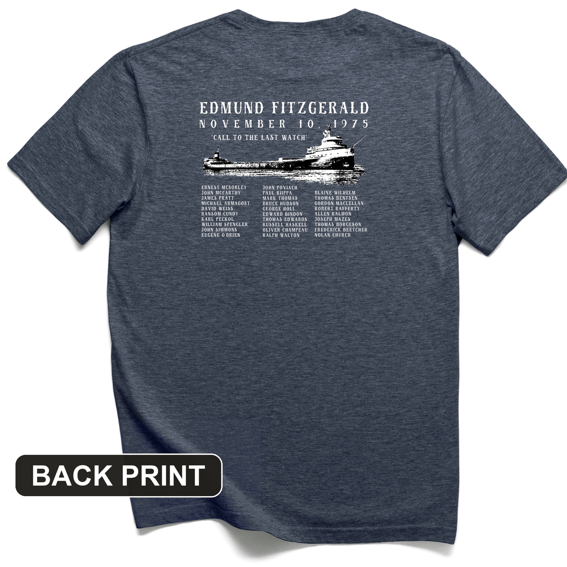 Edmund Fitzgerald Back Print T-Shirt