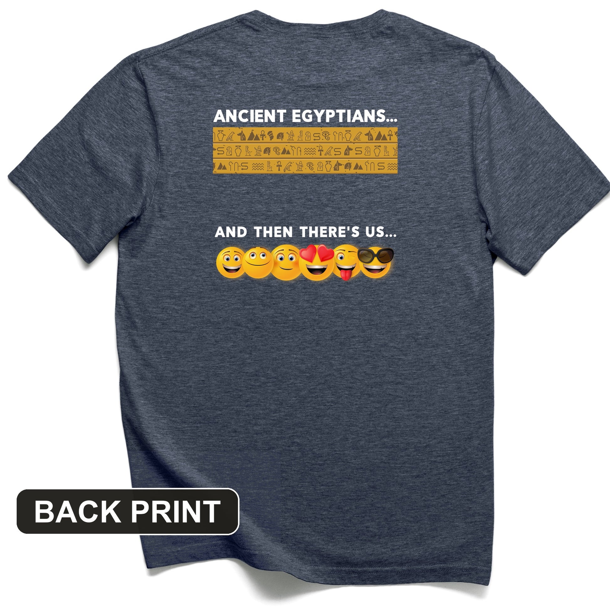 Egyptian Emoticons Back Print T-Shirt