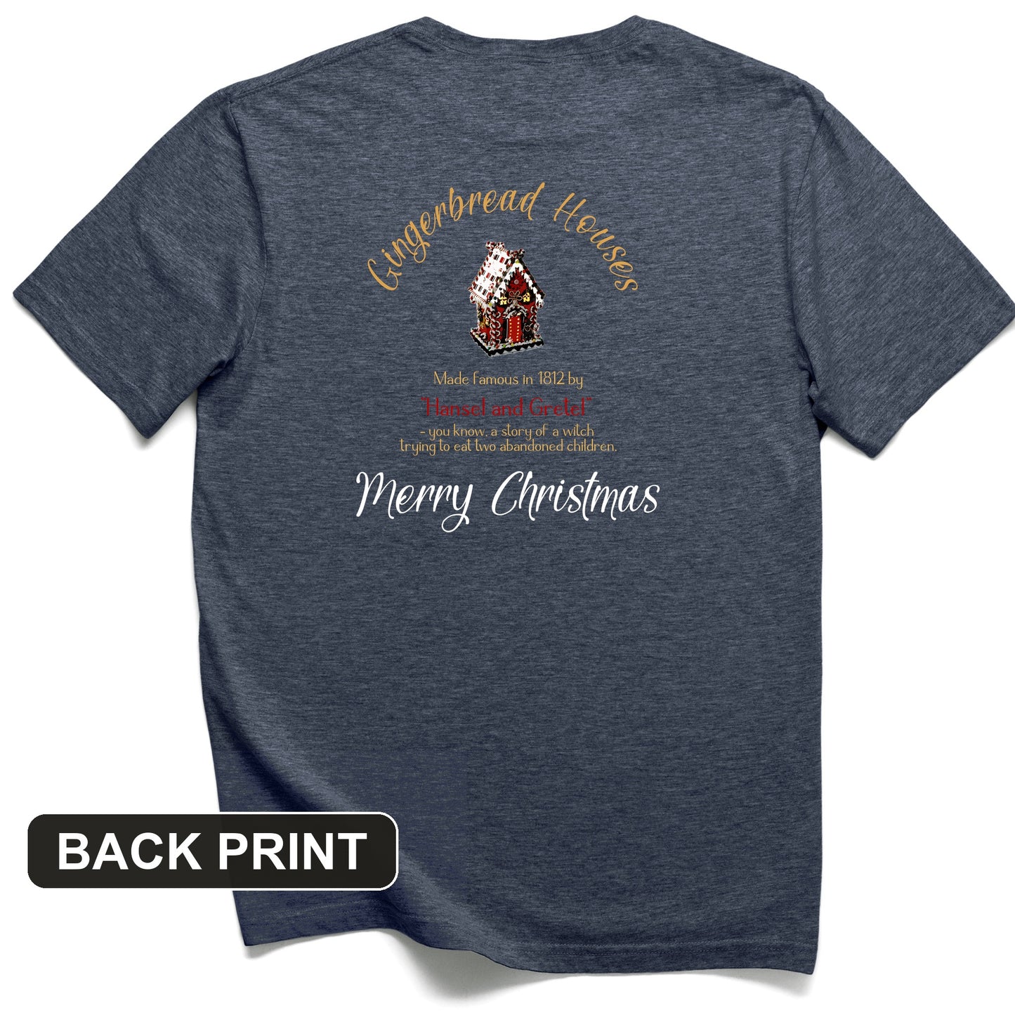 Gingerbread House Back Print T-Shirt