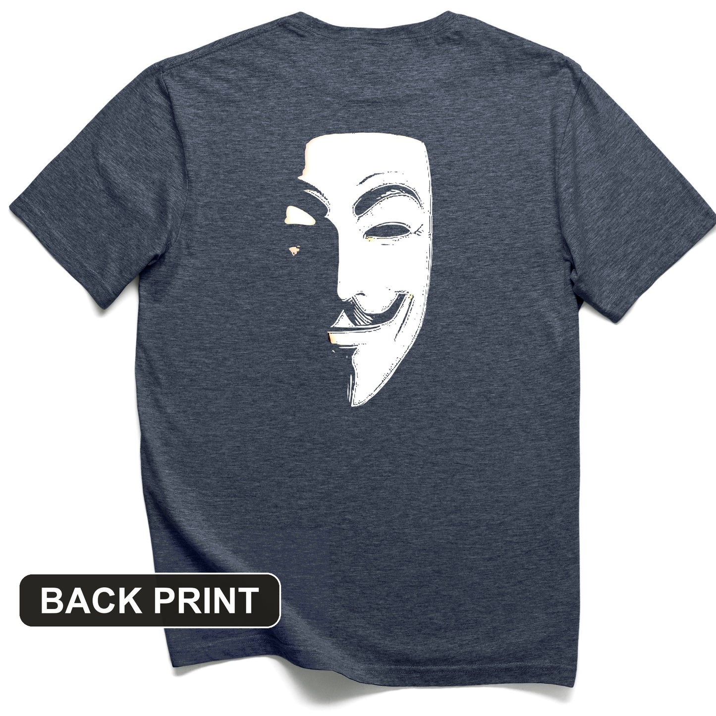 Guy Fawkes Mask Back Print T-Shirt
