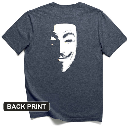 Guy Fawkes Mask Back Print T-Shirt