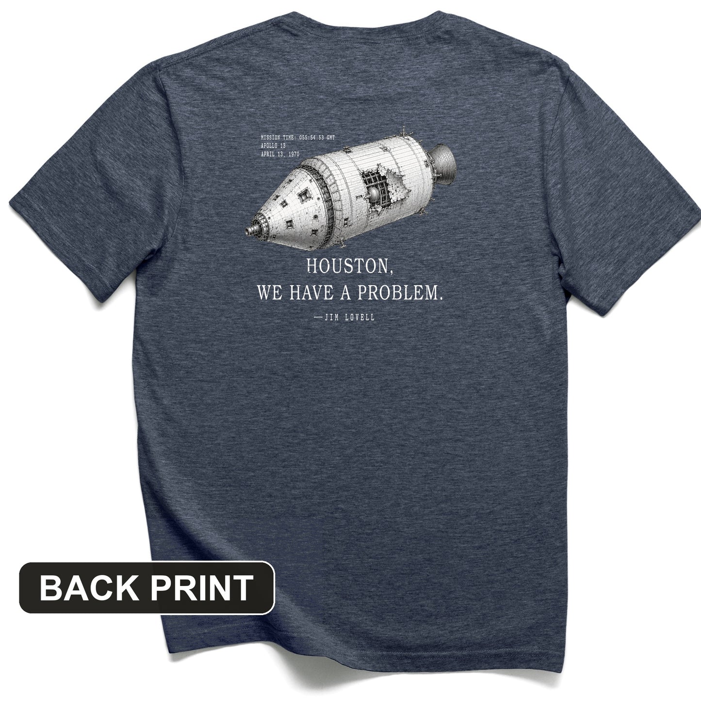 Houston We Have a Problem Back Print T-Shirt