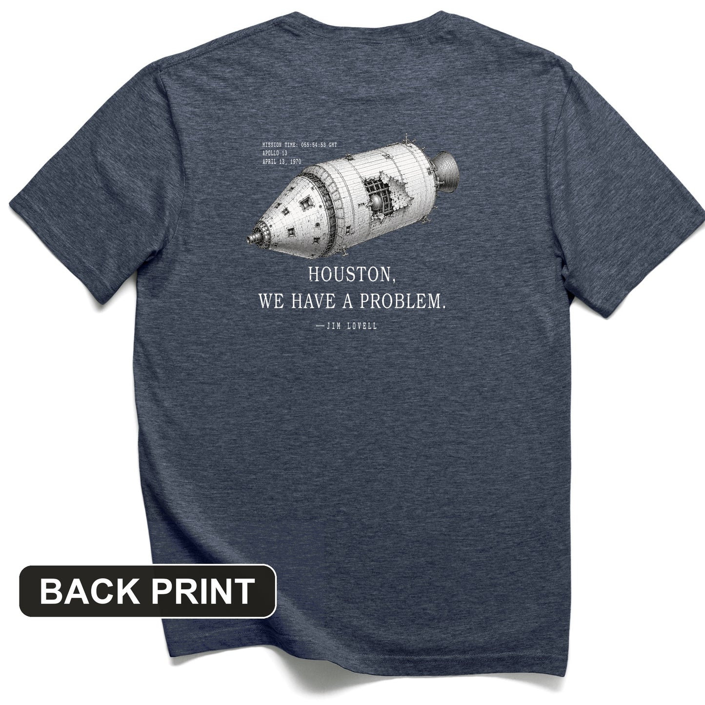 Houston We Have a Problem Back Print T-Shirt