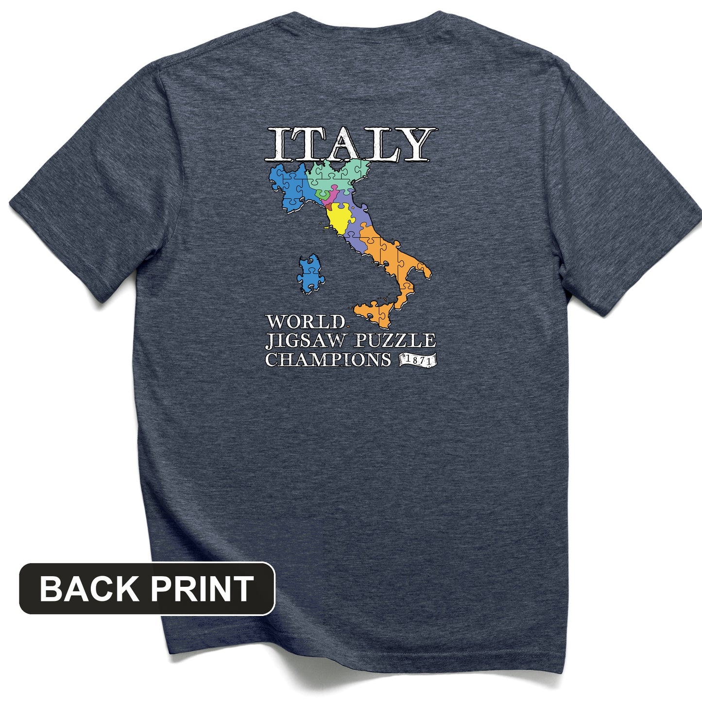Italy Jigsaw Puzzle Back Print T-Shirt