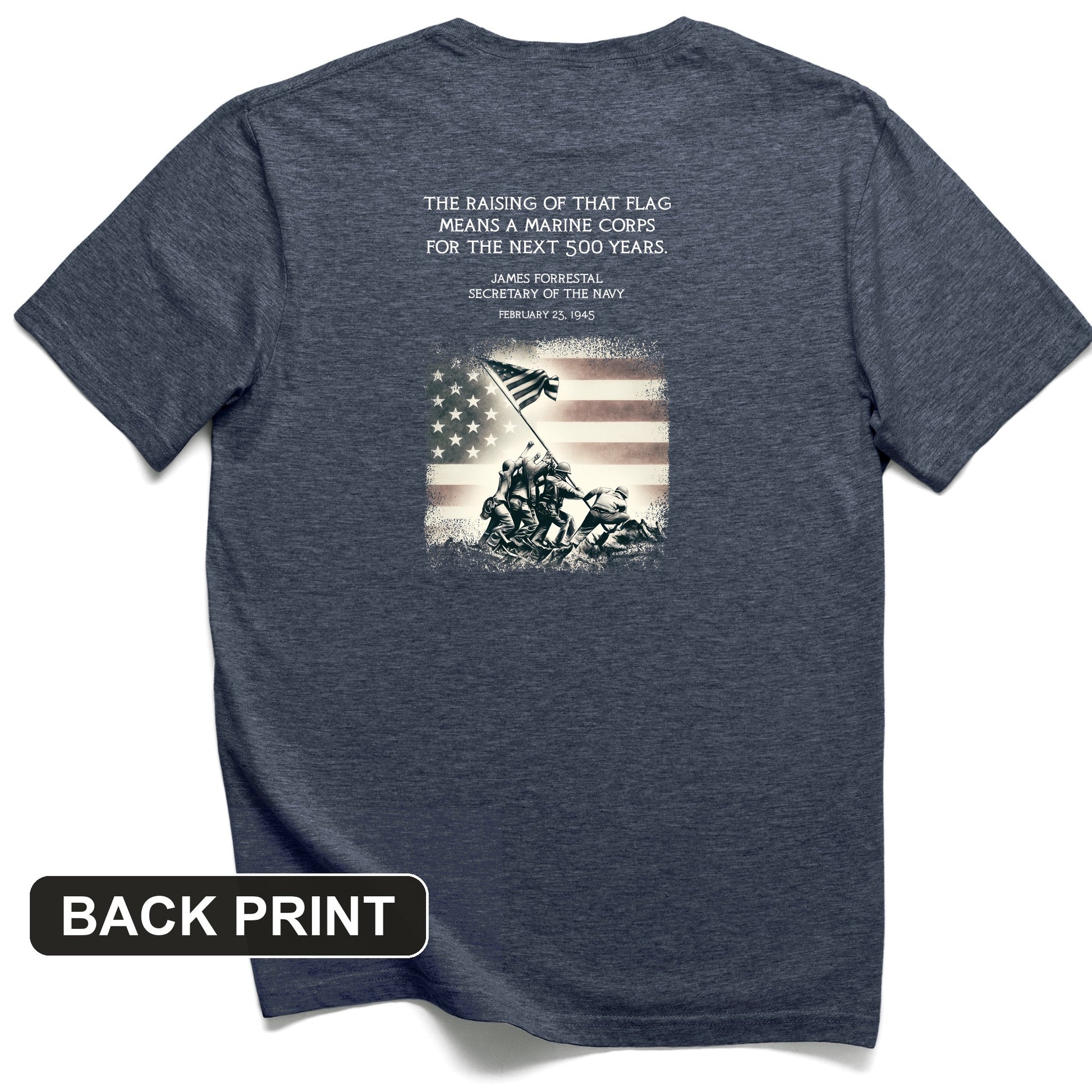 Iwo Jima Flag Back Print T-Shirt