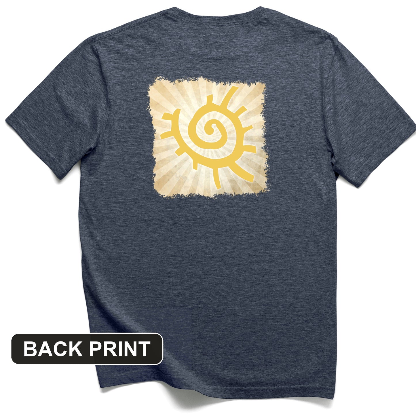 Native American Sun Symbol Back Print T-Shirt