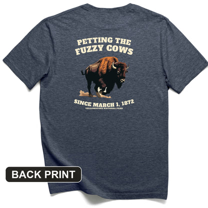 Petting The Fuzzy Cows Back Print T-Shirt