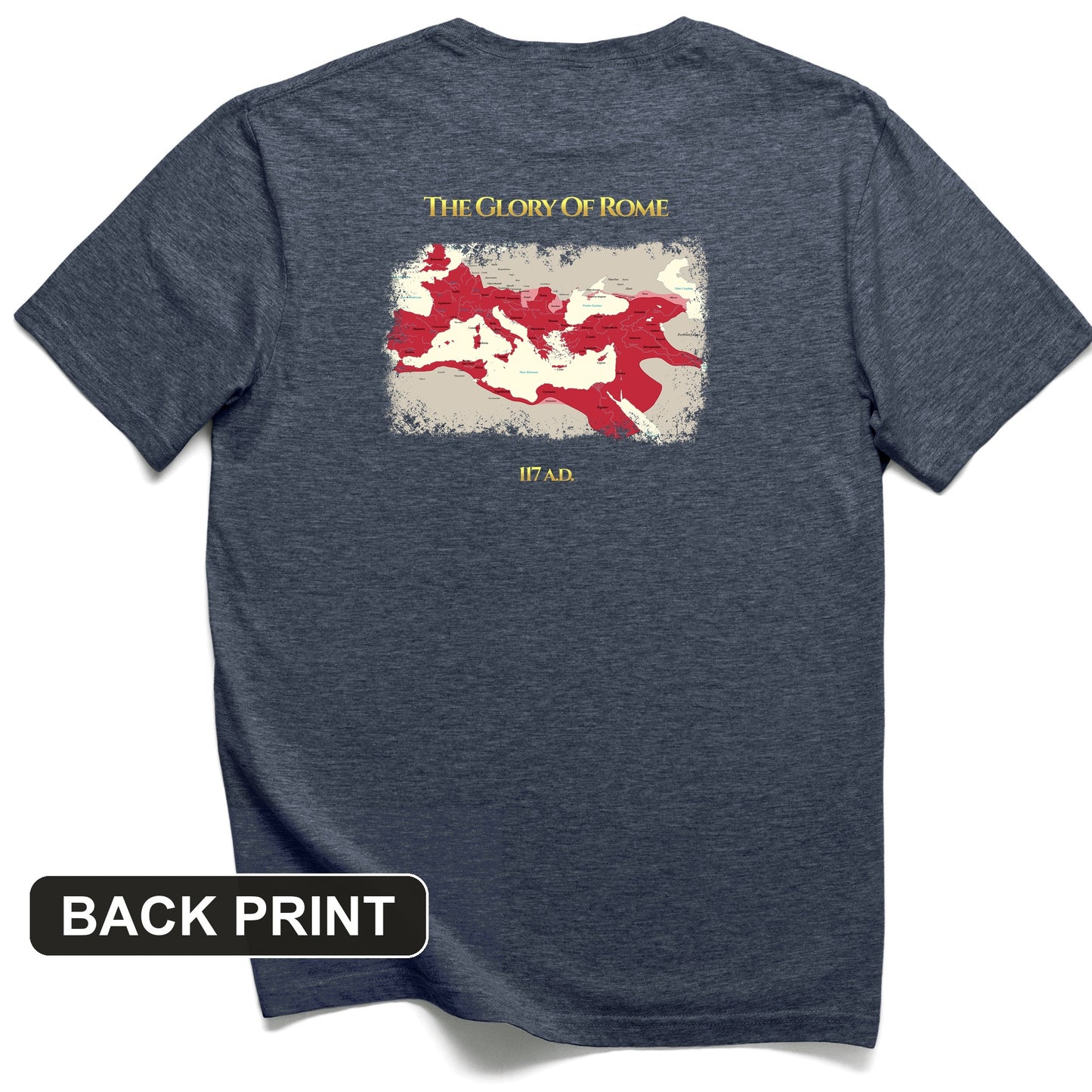 Roman Empire Map Back Print T-Shirt