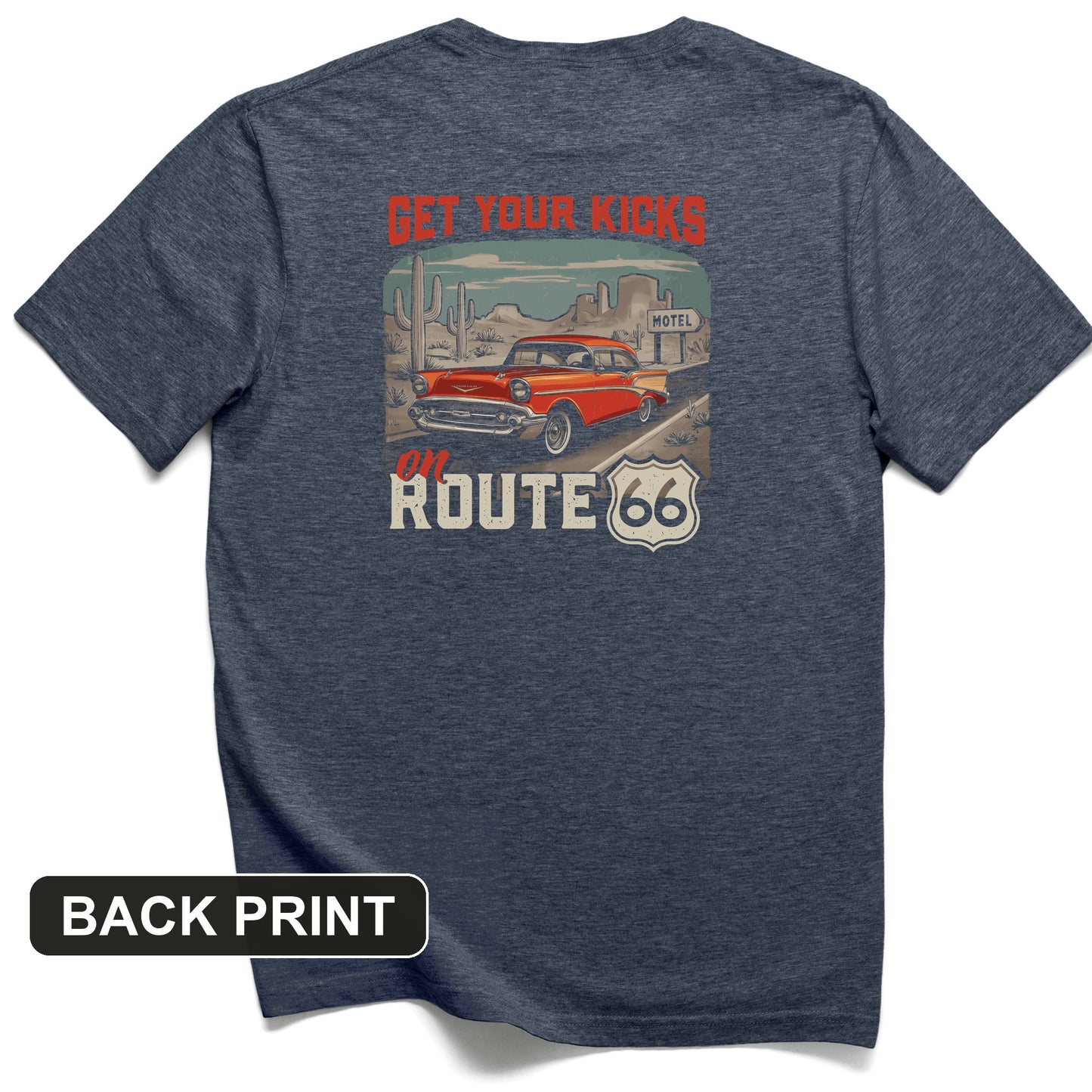 Route 66 Billboard Back Print T-Shirt