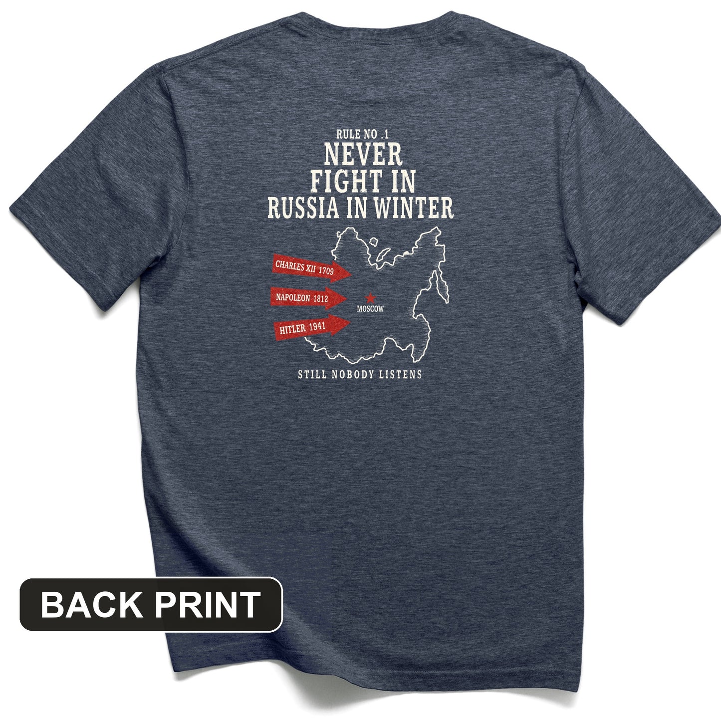Russia In Winter Back Print T-Shirt