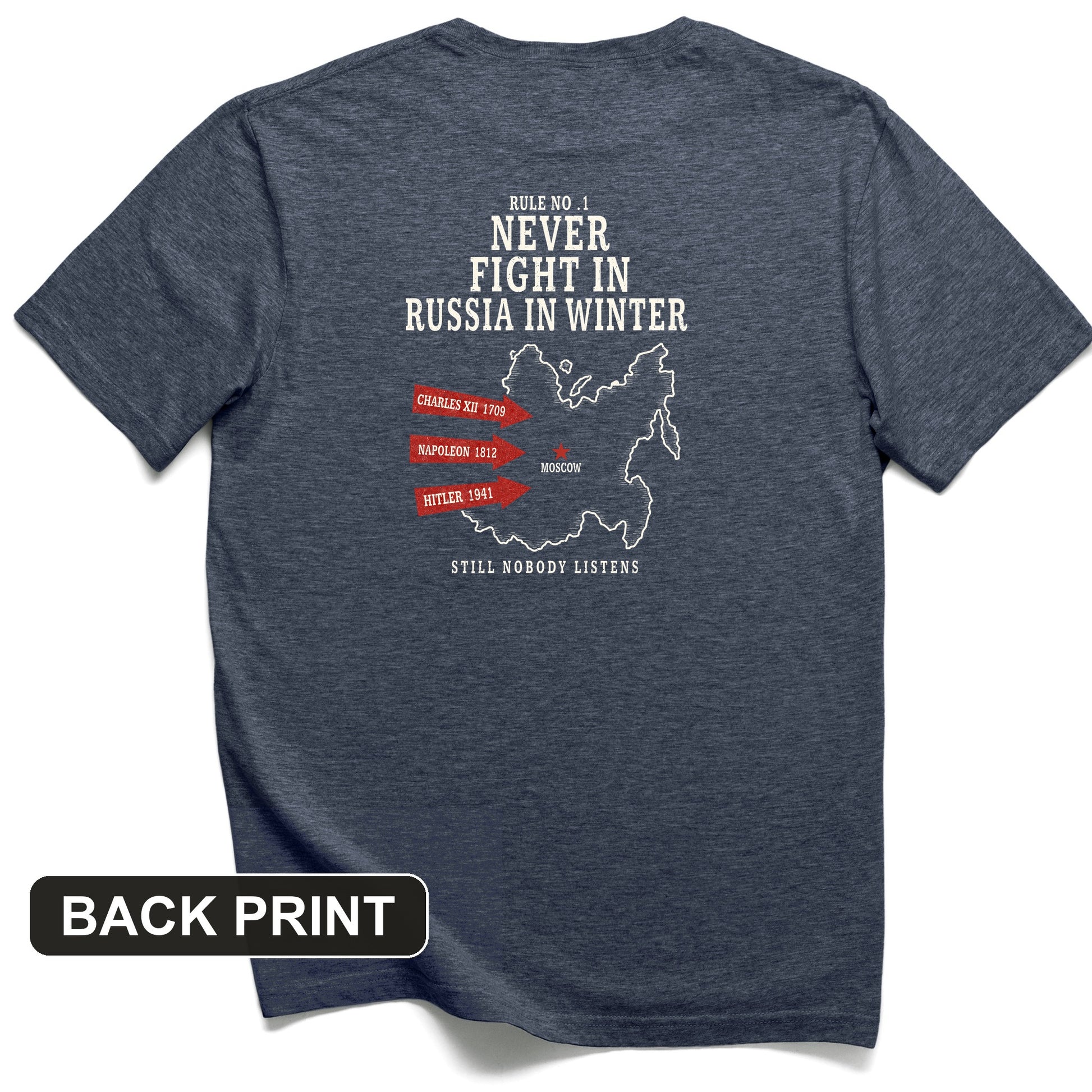 Russia In Winter Back Print T-Shirt