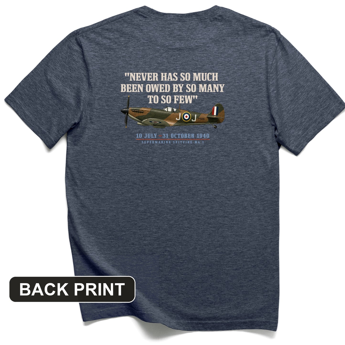 Spitfire So Few Quote Back Print T-Shirt