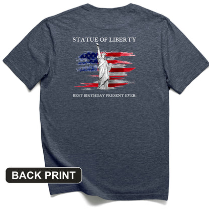 Statue Of Liberty Back Print T-Shirt