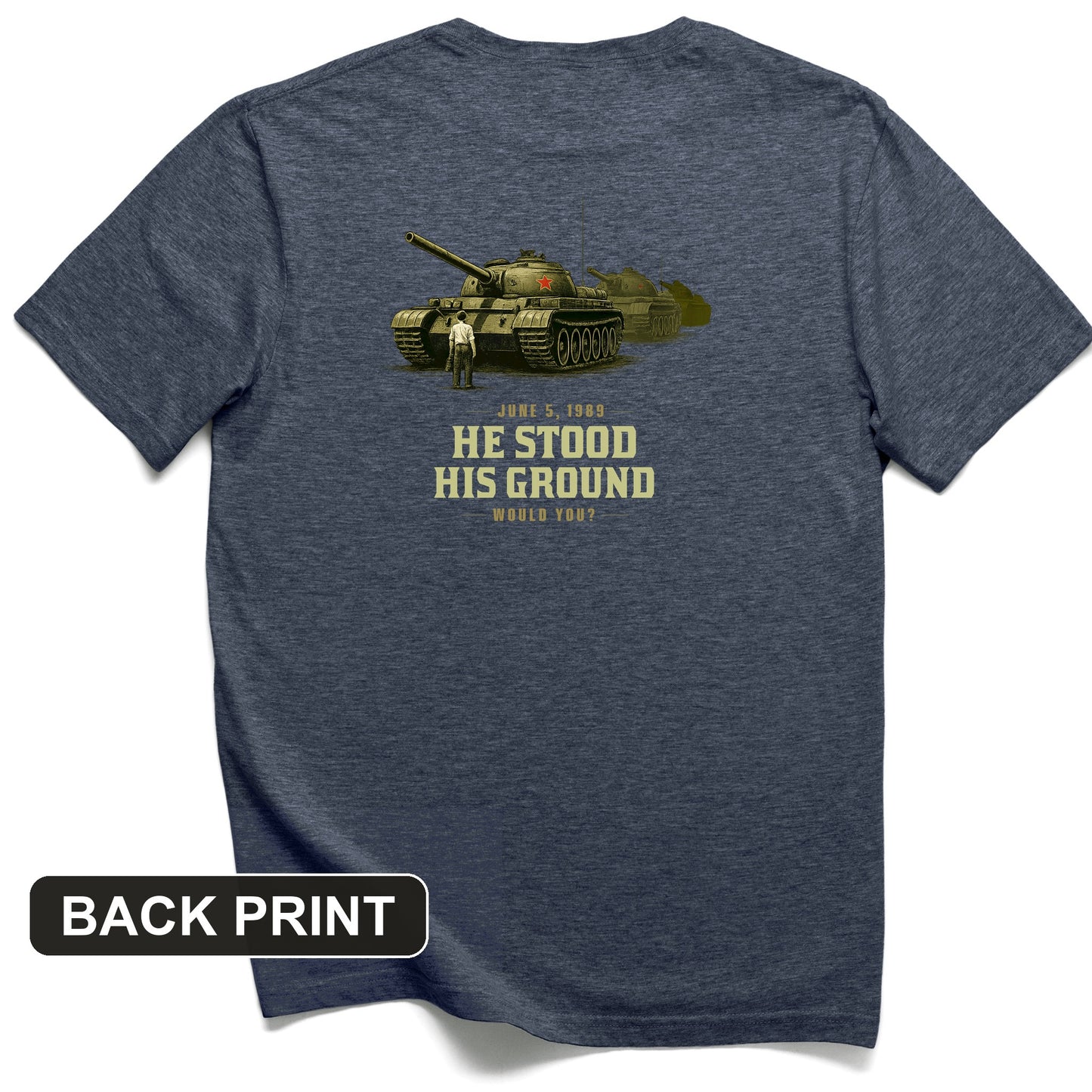 Tank Man Back Print T-Shirt