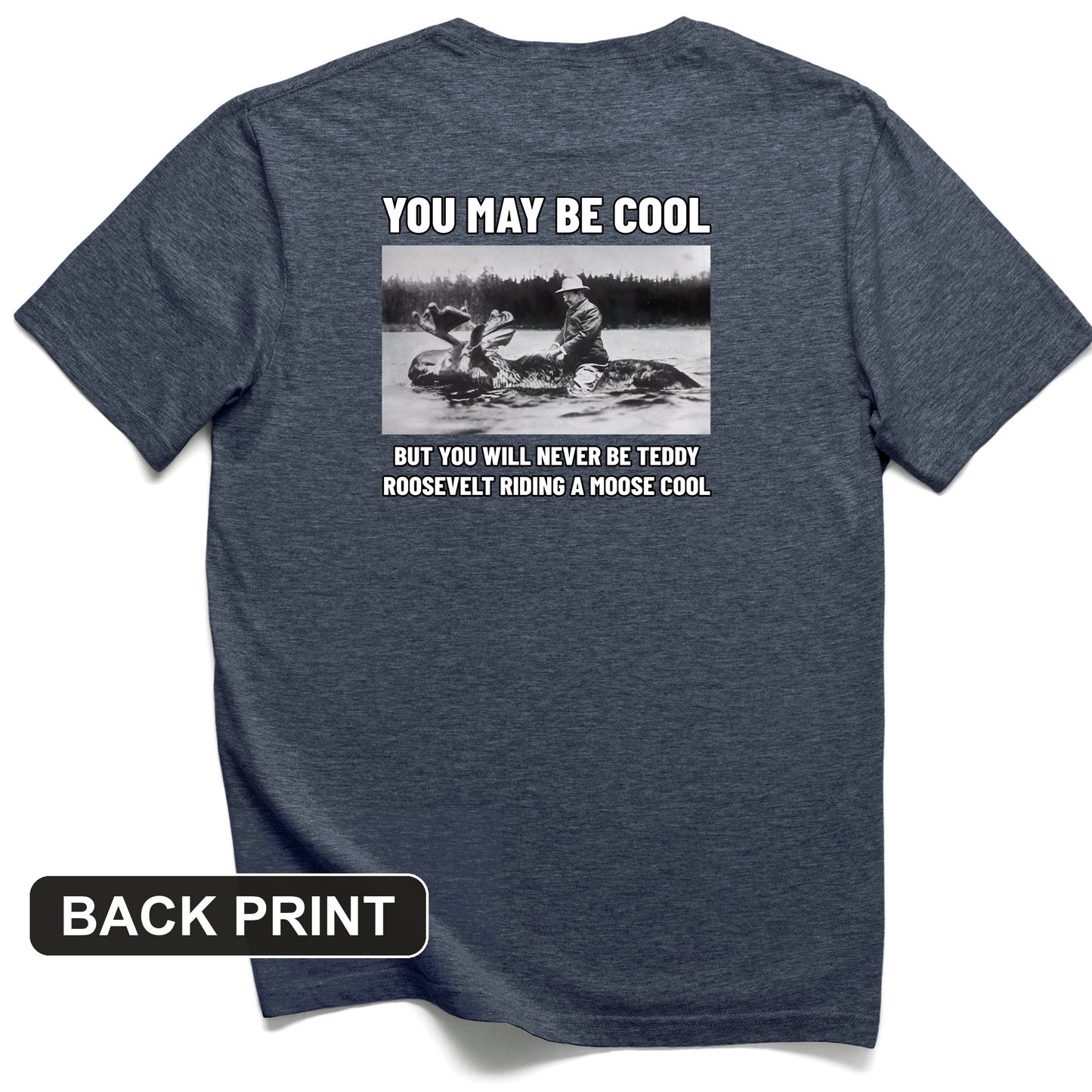 Teddy Riding Moose Back Print T-Shirt