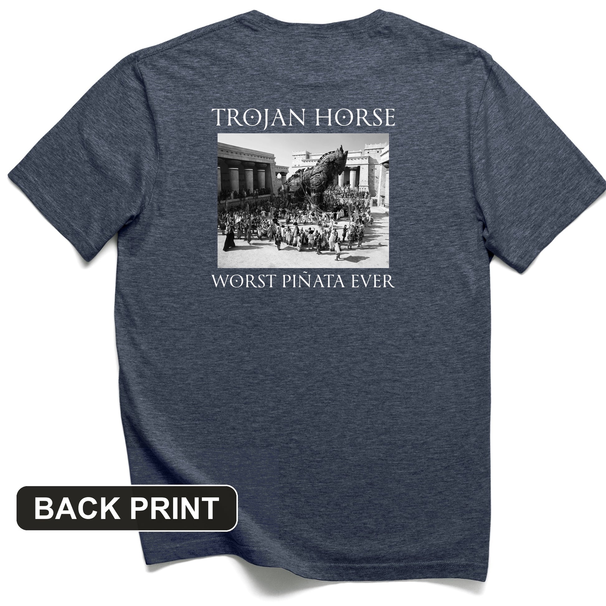 Trojan Horse Pinata Back Print T-Shirt