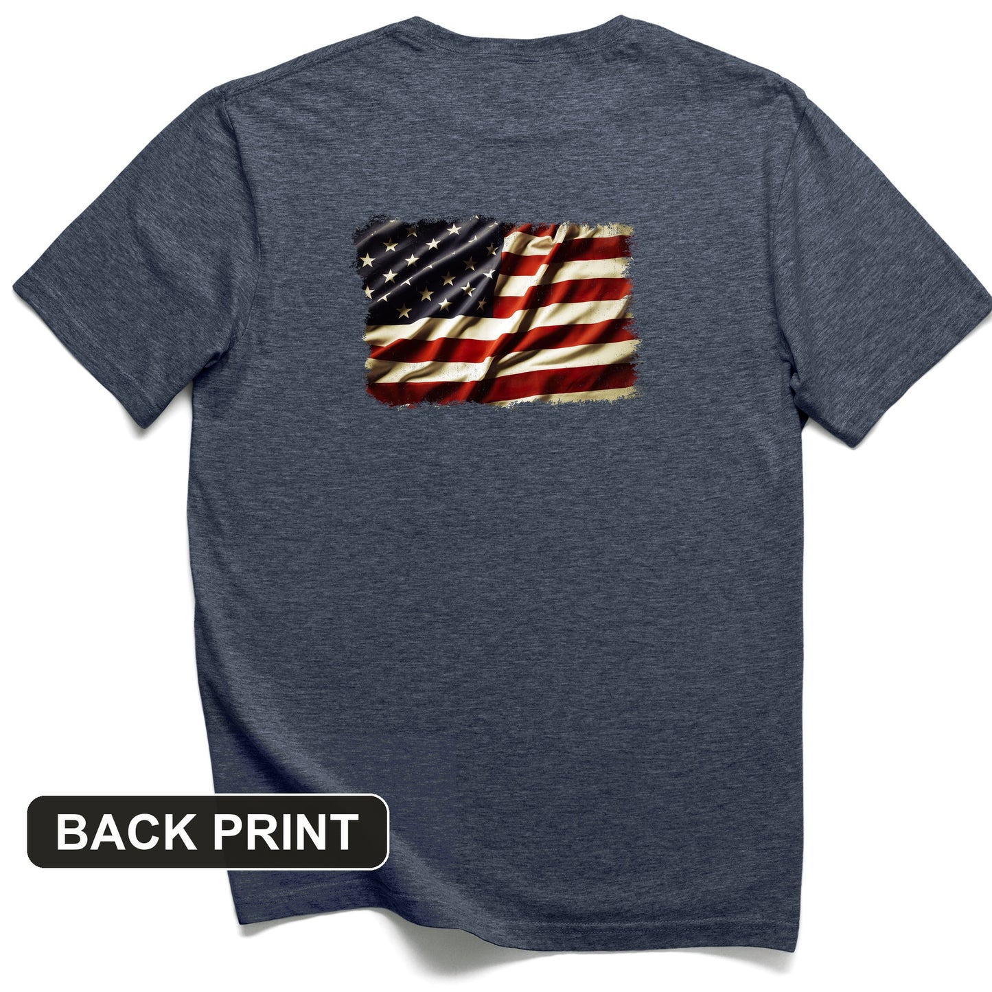 USA Flag Back Print T-Shirt