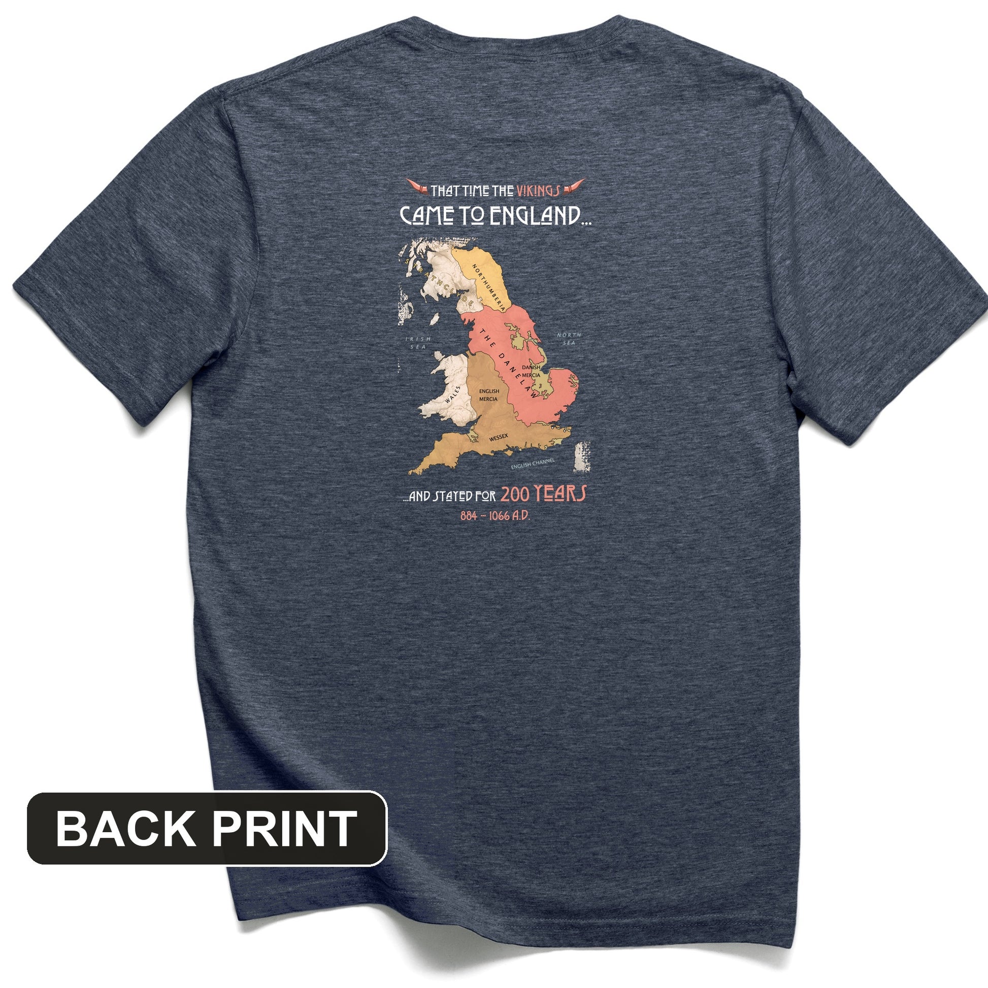 Vikings In England Back Print T-Shirt