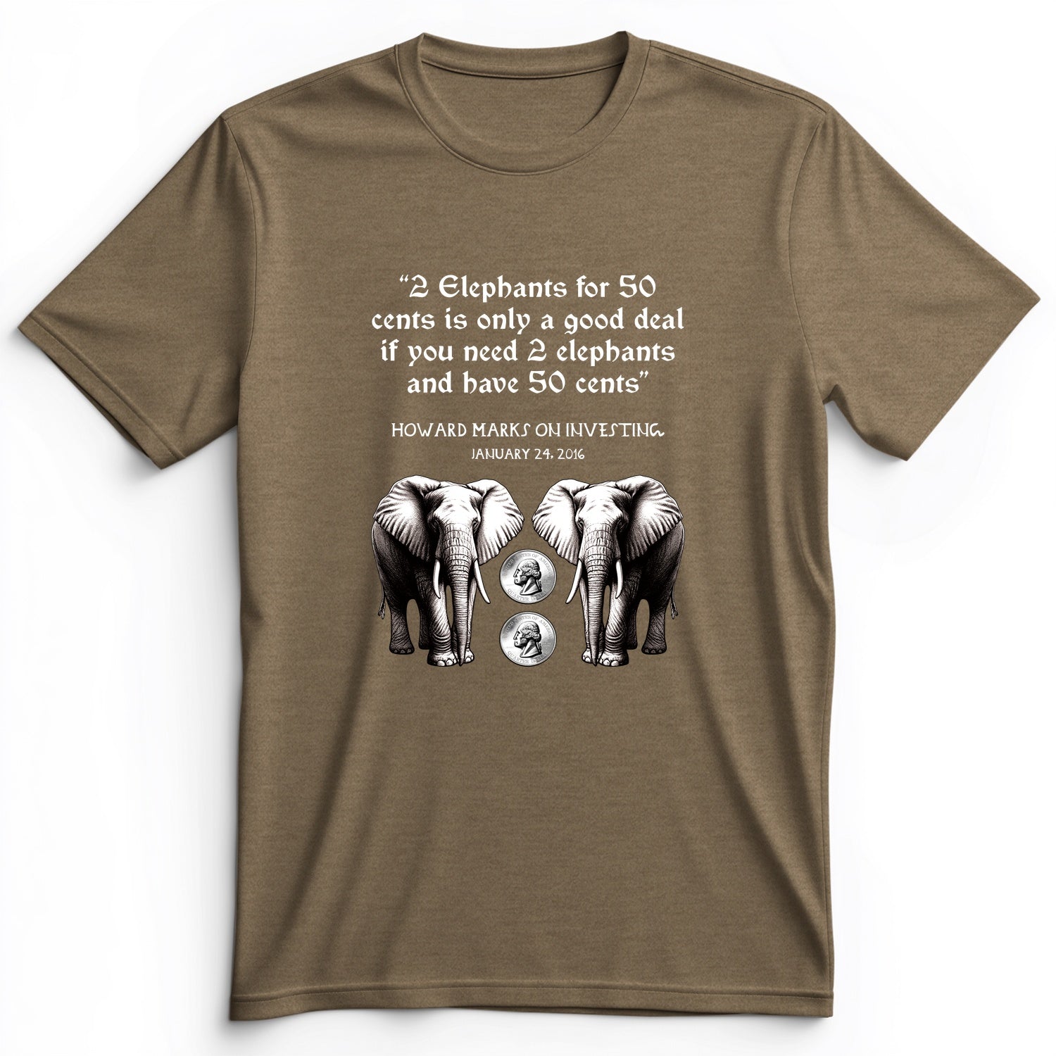 2 Elephants for 50 Cents Premium Tee