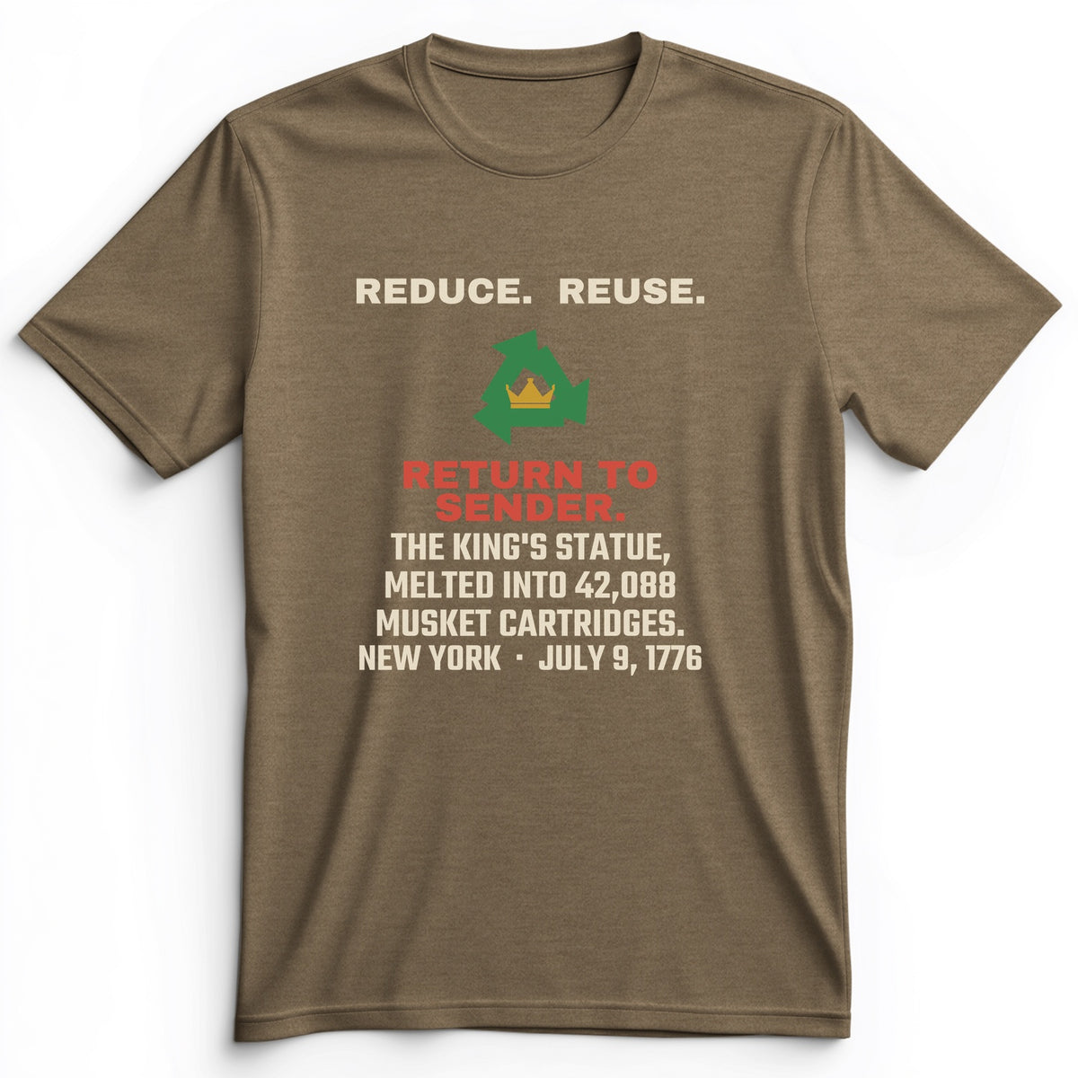 Return To Sender King's Statue 1776 Premium Tee