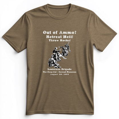 Out Of Ammo Throw Rocks Premium Tee