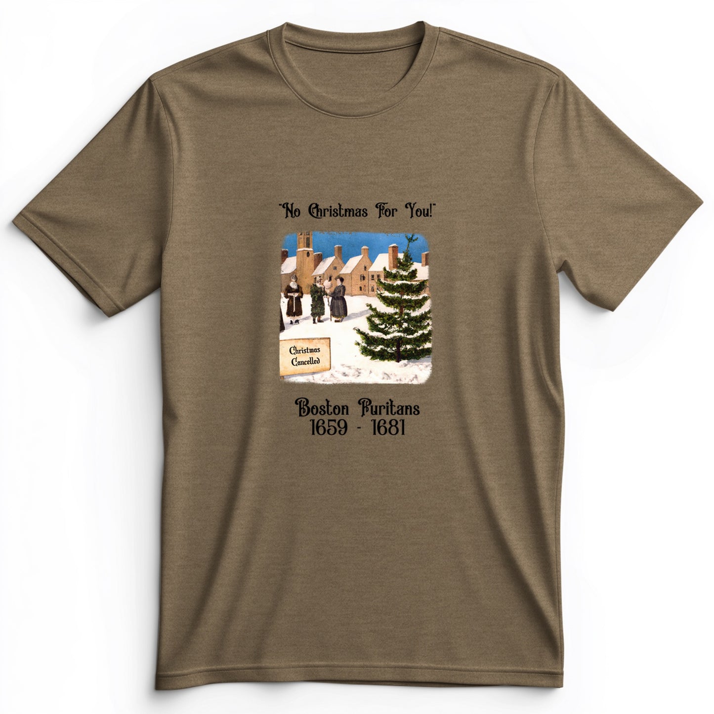 Puritans Banned Xmas Boston Premium Tee