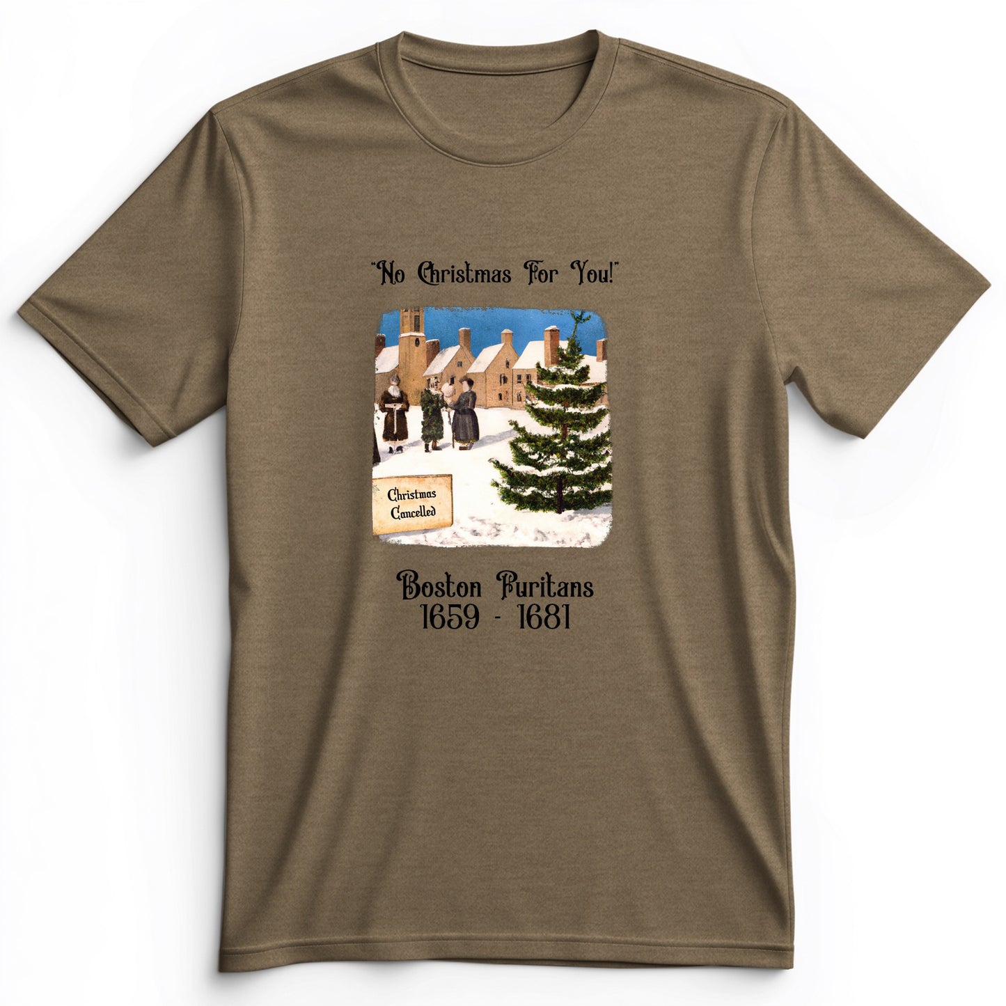 Puritans Banned Xmas Boston Premium Tee