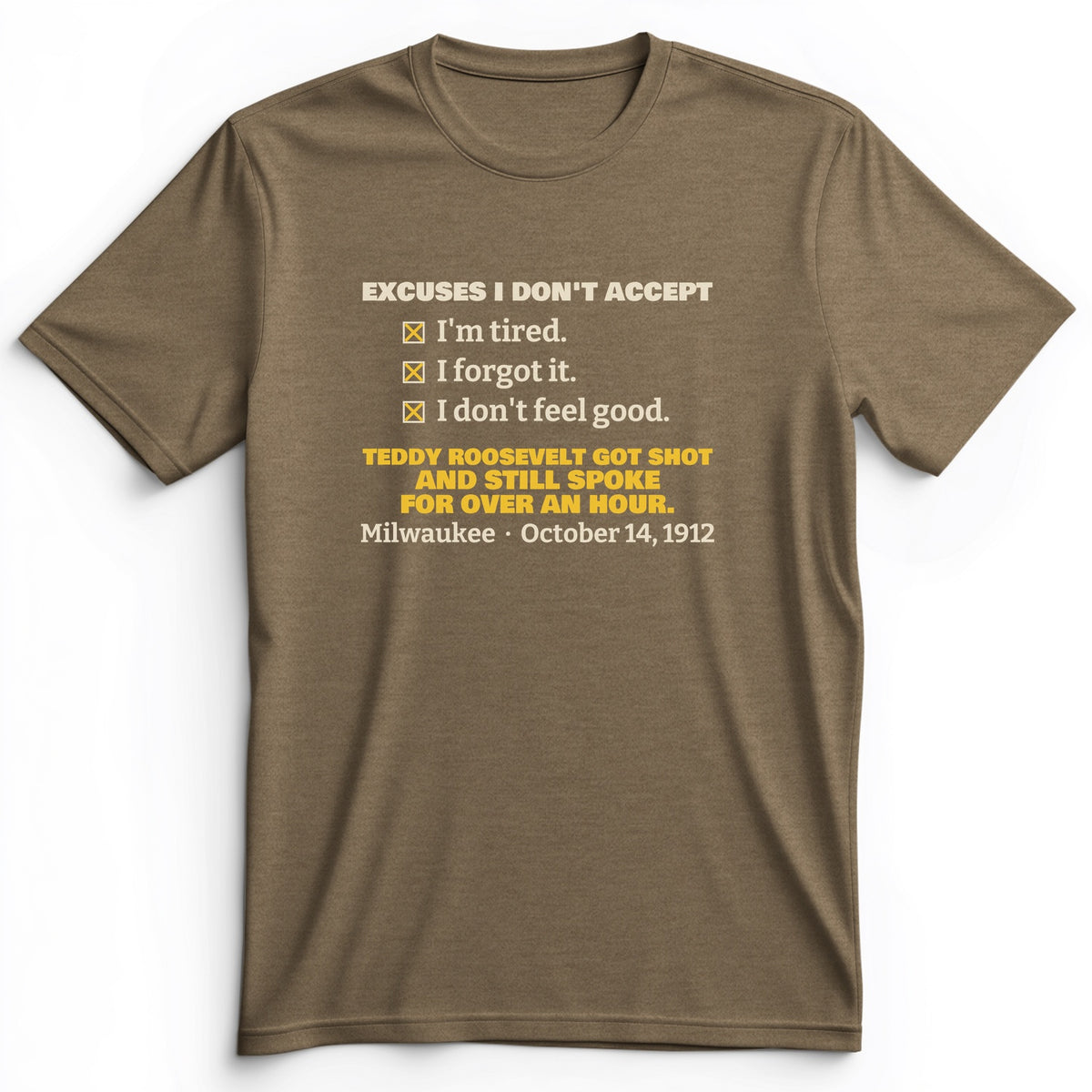 Teddy Roosevelt No Excuses Premium Tee