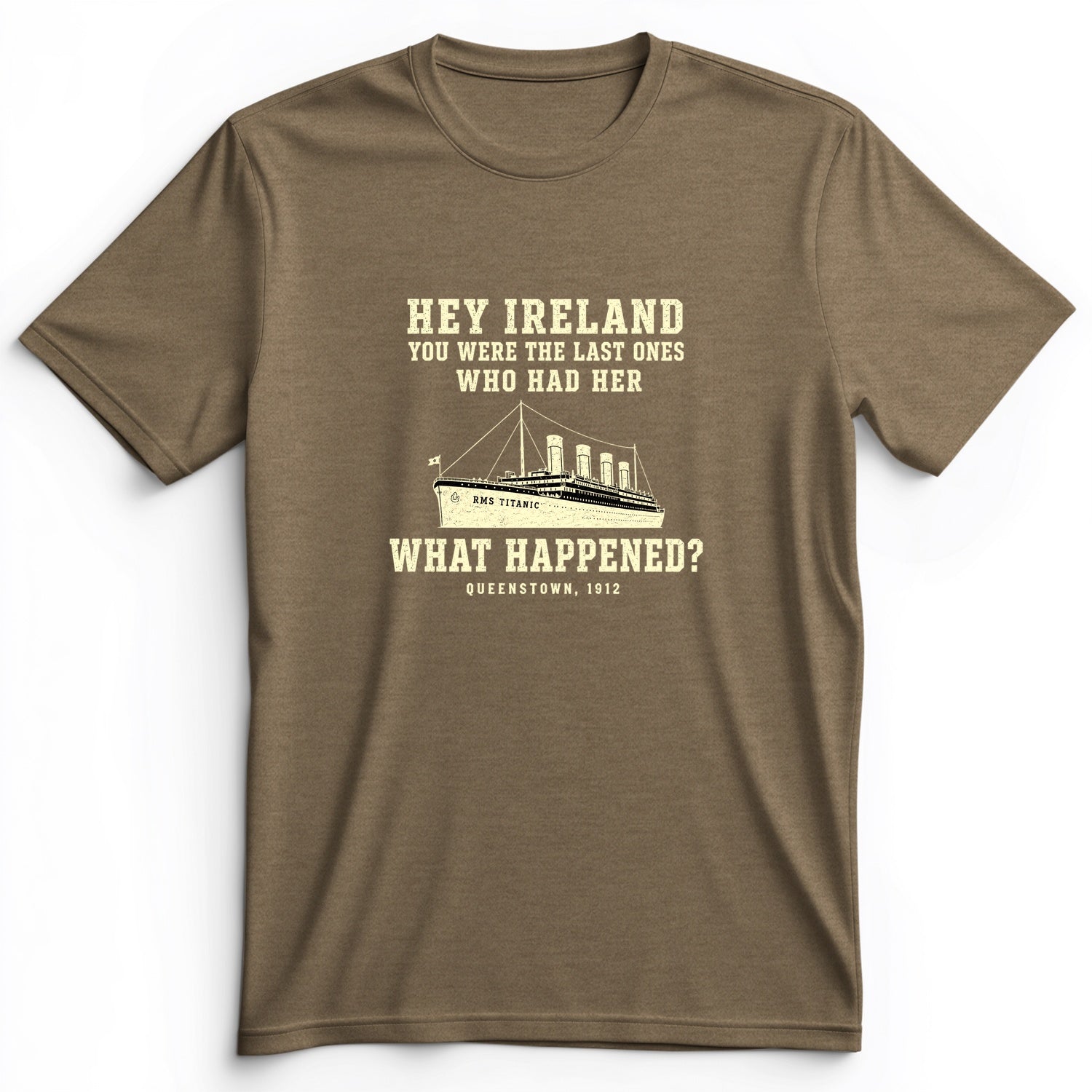 Titanic What Happened Queenstown 1912 Premium Tee