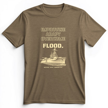 USS Texas - Improvise Adapt Overcome Flood Premium Tee