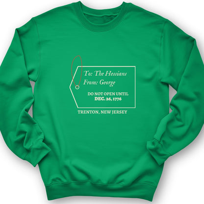 Hessians Gift Tag Trenton 1776 Crewneck