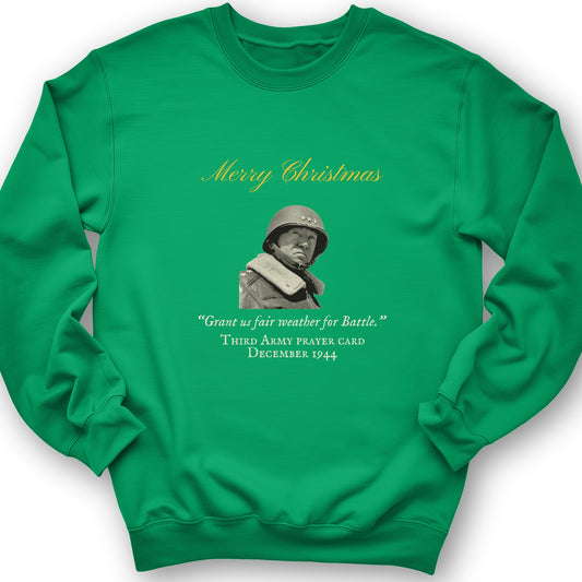 Patton Christmas Card Fair Weather For Battle Crewneck