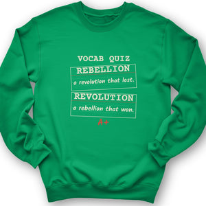 Rebellion Vs Revolution Flash Cards Crewneck