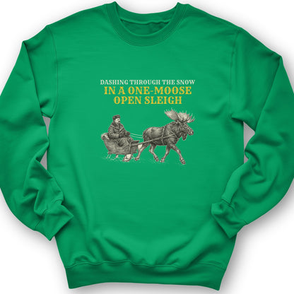 Teddy Roosevelt One Moose Open Sleigh Crewneck
